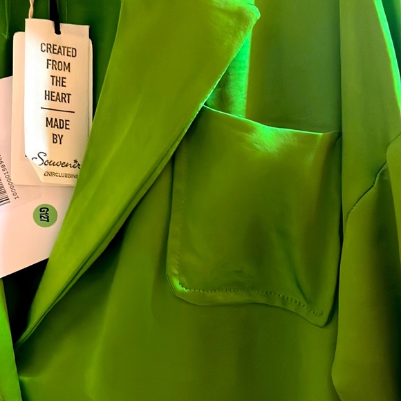 SOUVENIR. Bright Green Blazer. Size M. Runs Large! Made in Italy 🇮🇹 - Picture 12 of 16